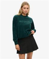 Superdry Womens Velour Graphic Boxy Crew Sweatshirt - 10 Regular