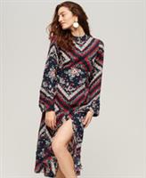 Superdry Womens Printed Long Sleeve Midi Dress Size 12 - 12 Regular