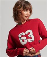 Superdry Womens Varsity Crop Crew Jumper Size 12 - 12 Regular