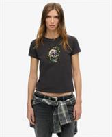 Superdry Womens Small Tattoo Rhinestone Fitted T-Shirt - 12 Regular
