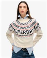 Superdry Womens Fairisle Branded Jumper - 10 Regular