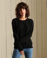 Superdry Womens Premium Cable Crew Jumper Size 12 - 12 Regular