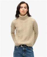 Superdry Womens Drop Shoulder Cable Roll Neck Jumper - 14 Regular