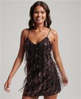 Superdry Womens Fringed Sequin Slip Mini Dress - 14 Regular
