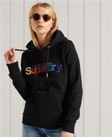 Superdry Womens Classic Rainbow Embroidered Hoodie Size 8 - 8 Regular