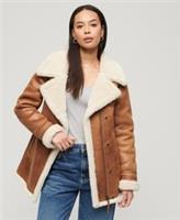 Superdry Womens Faux Shearling Mid Jacket - 8 Regular