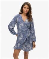 Superdry Womens Printed Long Sleeve Wrap Mini Dress - 12 Regular