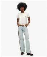 Superdry Womens Mid Rise Wide Leg Double Tape Jeans - 32/32 Regular