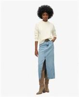 Superdry Womens Denim Split Maxi Skirt - 26 Regular