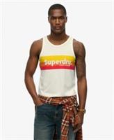 Superdry Mens Cali Striped Logo Vest - XXL Regular