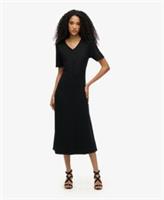 Superdry Womens Short Sleeve V-Neck Midi Jersey Dress - 6 Regular