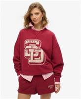 Superdry Womens Athletic Essentials Relaxed Flock Crew Sweatshirt - 8 Regular