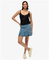 Superdry Womens Pleated Patched Mini Skirt - 8 Regular