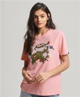 Superdry Womens Vintage Logo Narrative T-Shirt Size 8 - 8 Regular