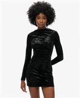Superdry Womens Velvet Long Sleeve Mini Dress - 10 Regular