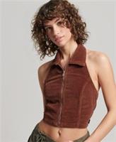 Superdry Womens Collared Zip Thru Velvet Top - 14 Regular