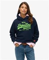 Superdry Womens Vintage Logo Neon Relaxed Hoodie - 16 Regular