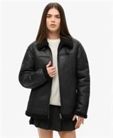 Superdry Womens Oversized Faux Shearling Aviator Jacket - XL Regular