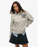 Superdry Womens Oversized Vintage Athletic Zip Henley Jumper - L Regular