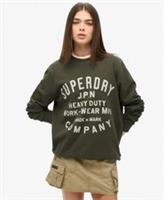 Superdry Womens Oversized Machined Goods Workwear Crew Sweatshirt - L Regular