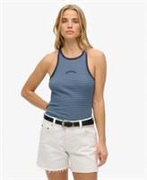 Superdry Womens Essential Logo Striped Racer Vest Top - 8 Regular