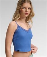 Superdry Womens Essential Lace Trim Cropped Cami Top - 12 Regular