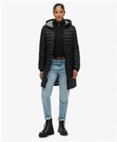 Superdry Womens Hooded Fuji Lite Mid Length Padded Jacket - 8 Regular
