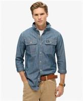 Superdry Mens Cotton Workwear Long Sleeve Shirt Size Xxl - 2XL Regular