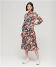 Superdry Womens Printed Midi Shirt Dress - 8 Regular