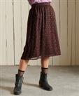 Superdry Womens Woven Metallic Midi Skirt - 10 Regular