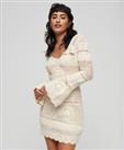Superdry Womens Crochet Flared Sleeve Mini Dress - 6-8 Regular