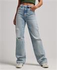 Superdry Womens Organic Cotton Wide Leg Jeans Size 26/32 - 26/32 Regular