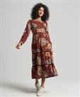 Superdry Womens Woven Long Sleeve Midi Dress - 8 Regular