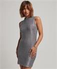 Superdry Womens Metallic Knit Mini Dress - 12 Regular