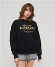 Superdry Womens Luxe Metallic Logo Sweatshirt - 12 Regular