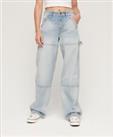 Superdry Womens Organic Cotton Mid Rise Denim Carpenter Jeans - 34/32 Regular
