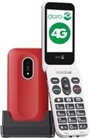 Doro Leva L20 4G Flip Big Button 128MB Unlocked Mobile Phone - Red/White D+