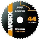 WORX WA5035 WORXSAW 85 mm 44T HSS Compact Circular Saw Blade Wood Metal Cutting