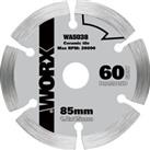WORX WA5038 WORXSAW 85mm Compact Circular Saw Diamond Blade Ceramic Tile Cutting