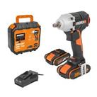 WORX WX272 18V Cordless Brushless Impact Wrench Driver x2 Battery Charger & Case