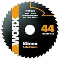 WORX WA5035 WORXSAW 85 mm 44T HSS Compact Circular Saw Blade Wood Metal Cutting