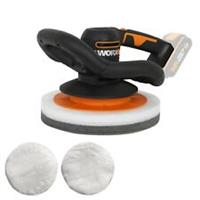 WORX WX856 18V Battery Cordless Orbital Car Polisher Buffer x2 Pad 2.0Ah Battery