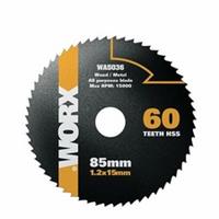 WORX WA5036 WORXSAW 85 mm 66T HSS Compact Circular Saw Disc Wood Metal Cutting
