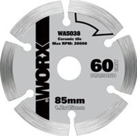 WORX WA5038 WORXSAW 85mm Compact Circular Saw Diamond Disc Ceramic Tile Cutting