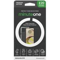 Motorola G14 Minute One Premium Clear Case and Glass Screen Protector Buy Now