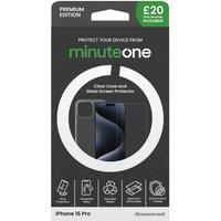 Apple iPhone 16 Pro Minute One Premium Clear Case and Glass Screen Protector Buy Now