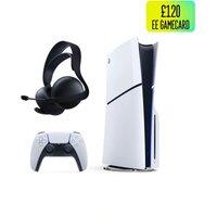 PlayStation 5 Slim Disc with &pound;120 EE GameCard, extra DualSense Wireless Controller and Pulse Elite Headset bundle