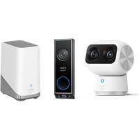 Indoor Cam S350 + Video Doorbell E340 +Homebase 3 Black