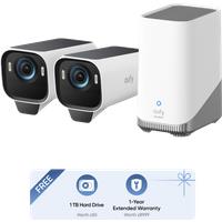 eufyCam S3 Pro 2-Cam Kit+1 TB Hard Drive+1-Year Extended Warranty White