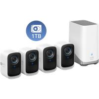 eufyCam S300 (eufyCam 3C) 4-Cam Kit + 1 TB Hard Drive White